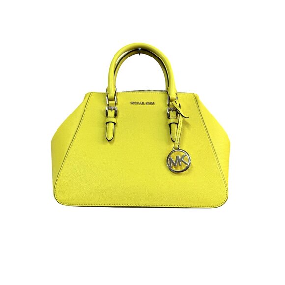 Michael Kors Large Charlotte Satchel Citrus Leather Satchel NWT - Picture 1 of 11